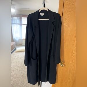 J Crew black coatigan/cardigan size L - NWOT